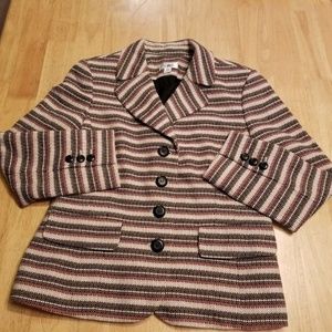 4 Button Front Blazer Ann Taylor Loft Striped